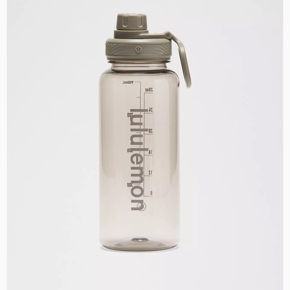 Lululemon Back to Life Clear Bottle 32oz Warm Ash Grey NWT Sold Out + Grey bag